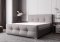 Luxus kárpitozott ágy glamour stílusban, világosszürke 180 x 200 cm