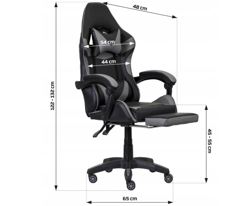 Bijelo - ružičasta ergonomska gaming stolica CLASSIC s osloncem za noge