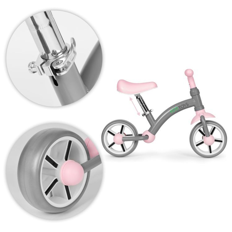 Dječji bicikl bez pedala ECOTOYS - Boja: Bijelo-crna