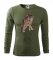 Tricou de vânătoare pentru bărbați cu un imprimeu de calitate cu lupi, cu mâneci lungi