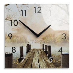 Okrasna steklena ura z jesenskim motivom, 30 cm