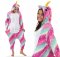 Dúhový kigurumi overal s motívom jednorožca veľkosť M
