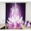 3D bielo-fialové dekoračné sety do spálne s motýľmi a leknom