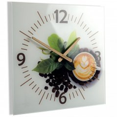Kuhinjska ura z lesenimi kazalci s kapučinom