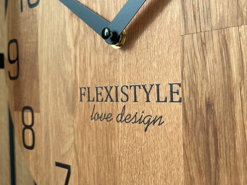 Štýlové dubové hodiny s robusným kovovým rámom 100 cm