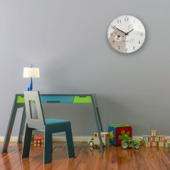 Ceas de perete pentru copii cu un ursuleț de pluș dragut
