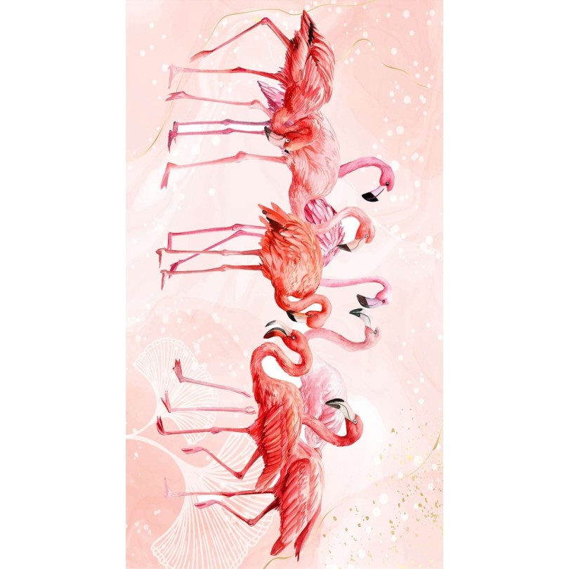 Strandtuch mit einem Motiv von wunderschönen Flamingos 100 x 180 cm
