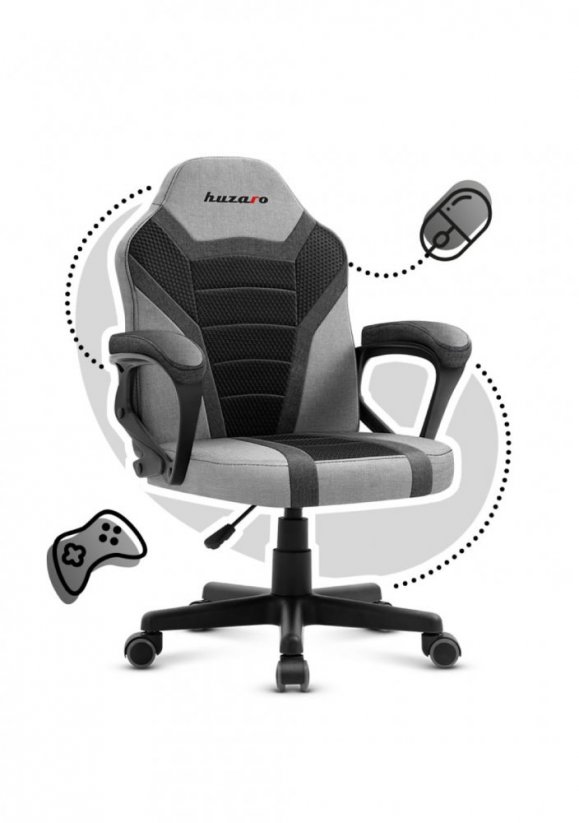 Ergonomischer Kinder-Gaming-Stuhl in Schwarz und Grau