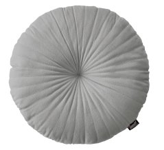 Světle šedý kulatý sametový dekorativní polštář 45 cm