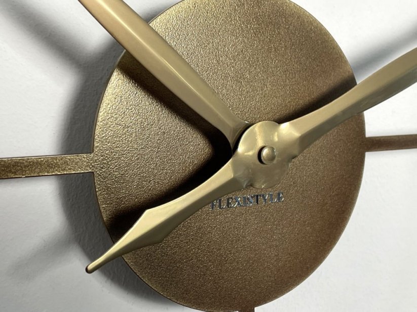 Kovové zlaté nástenné hodiny vintage 50 cm