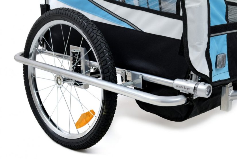 2-miestny príves za bicykel s tlmičom + JOGGER modrý