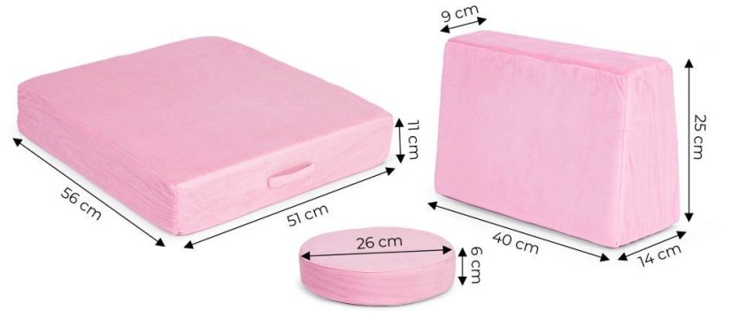 Canapea modulară pentru copii - roz