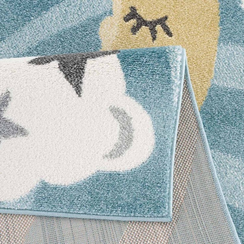 Krásny okrúhly koberec s motívom oblohy do detskej izby