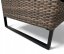 Hnedá ratanová súprava so stolíkom v tvare U SFS063 - sivé vankúše