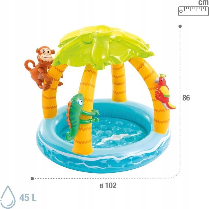 Aufblasbarer Kinderpool INTEX mit Schatten und Tiermotiven