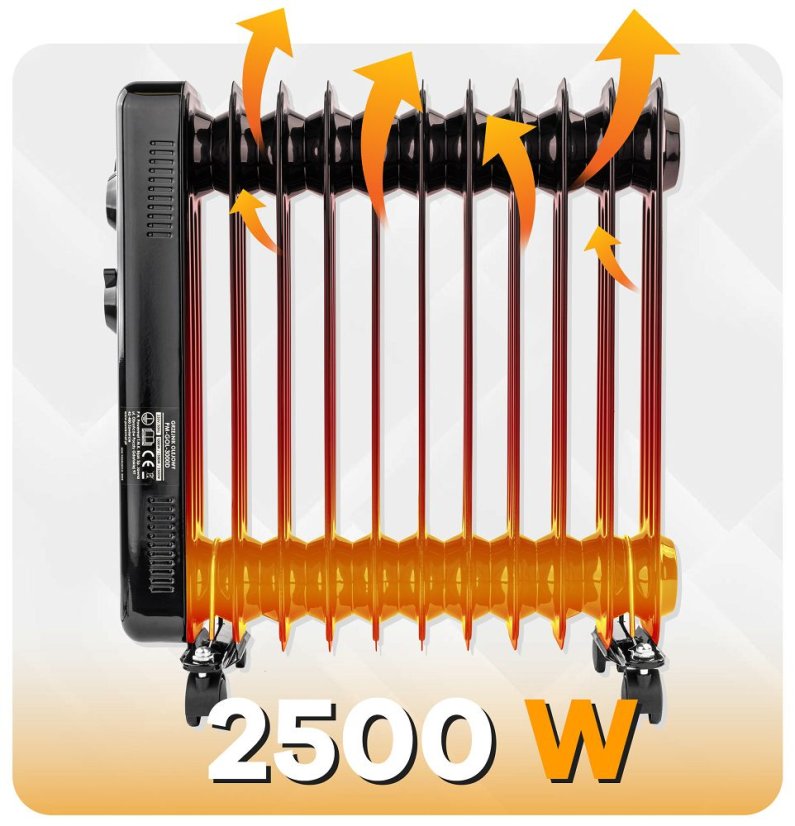 Radiatore a olio - resistenza elettrica 2500 W con termostato