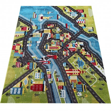 Dětský senzorický koberec s motivem města - Rozměr koberce: Šírka: 100 cm | Dĺžka: 150 cm