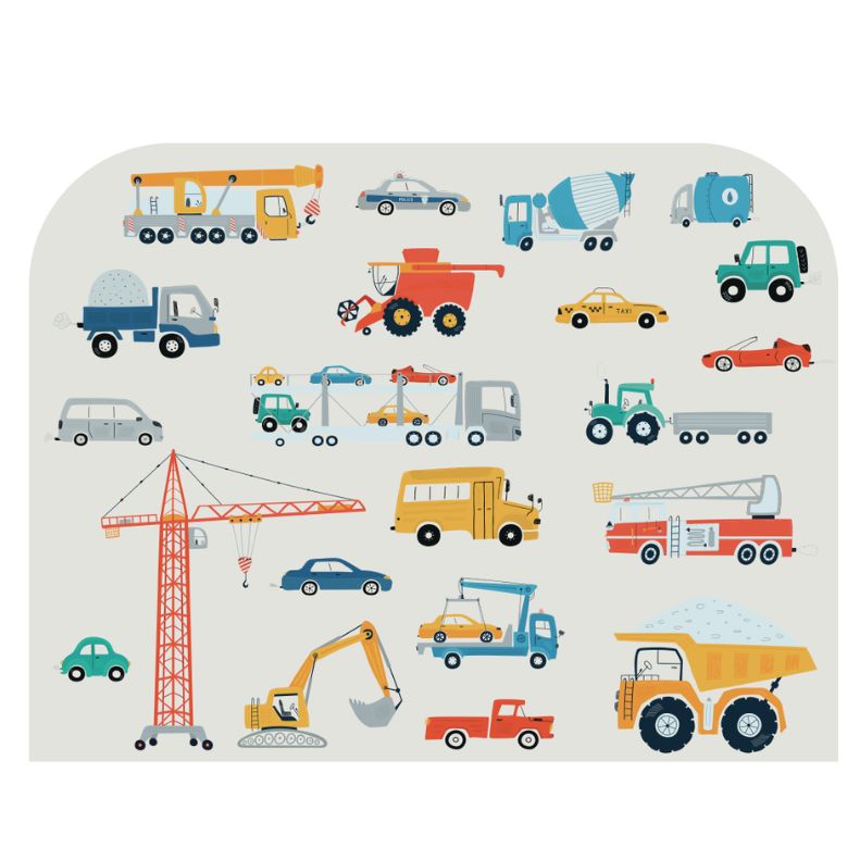 Detská posteľ  140 x 70 cm s motívom nákladných áut