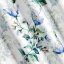 Gyönyörű rövid fehér függöny kék virágokkal
