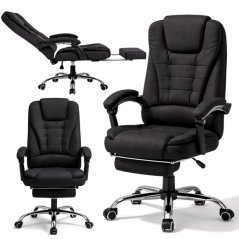 Bürostuhl BOSS mit Fußstütze - schwarzer Stoff