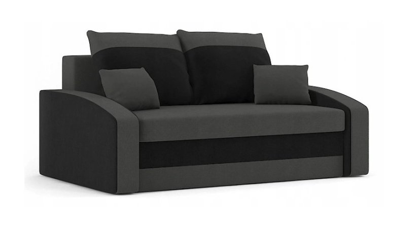 Dizajnová rozkladacia pohovka čiernej farby, 152 x 90 cm