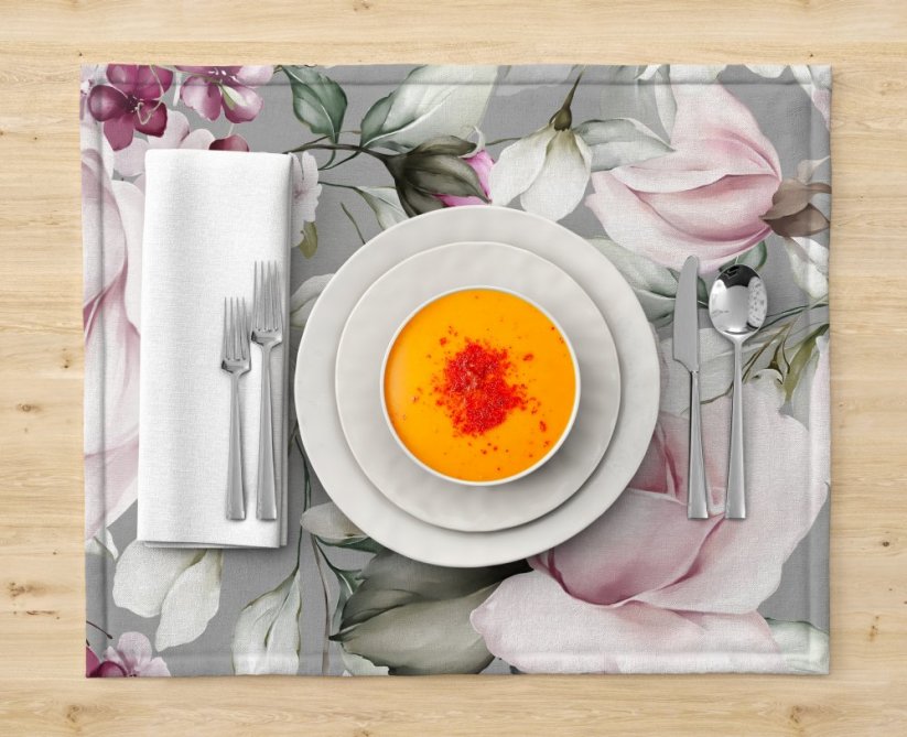 Dekoratív asztalterítő - pünkösdi rózsák - Asztalterítő mérete: Szélesség: 35 cm | Hosszúság: 35 cm