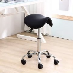 Scaun cosmetic pivotant cu înălțime reglabilă din piele ecologică
