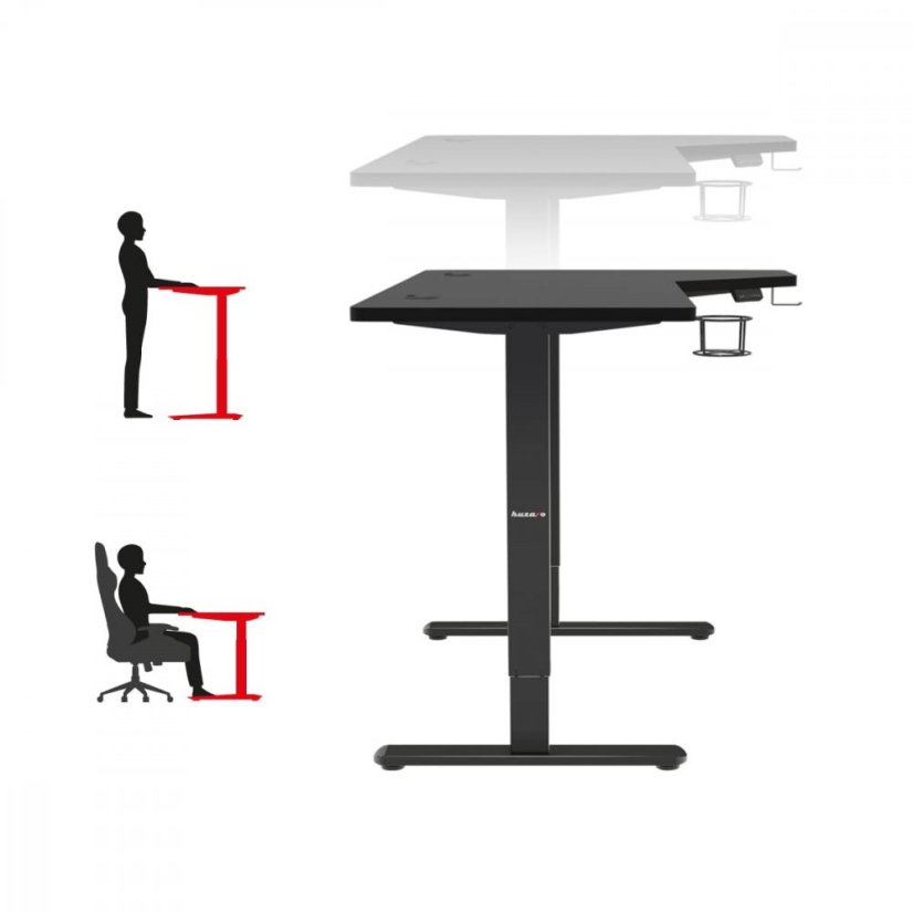 Ergonomický elektrický stôl s nastaviteľnou výškou stola a LED panelom 