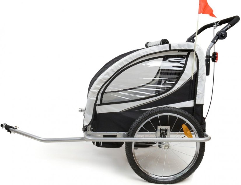 Remorcă pentru biciclete cu 2 locuri + JOGGER negru