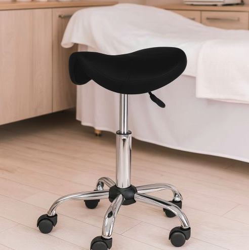 Výškovo nastaviteľná ergonomická otočná stolička v tvare sedla