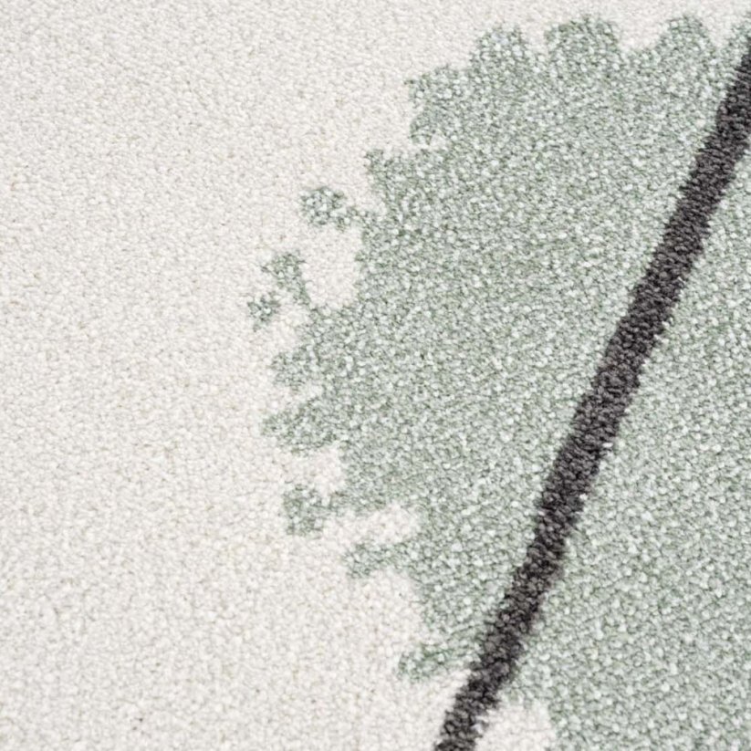 Krémszínű szőnyeg gyerekszobához, zöld mohával