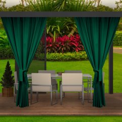 Toller dunkelgrüner Gartenvorhang für den Gartenpavillon 155 x 220 cm