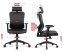 Sedia ergonomica per ufficio HC-1041 - nera, con poggiatesta regolabile e supporto lombare