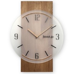 Wanduhr aus Eiche GEOMETRIC - Milchglas