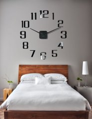 Klassische schwarze selbstklebende Uhr 130cm