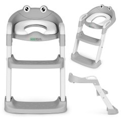 Kindertoilettensitz ECOTOYS grau mit Stufen und Leiter