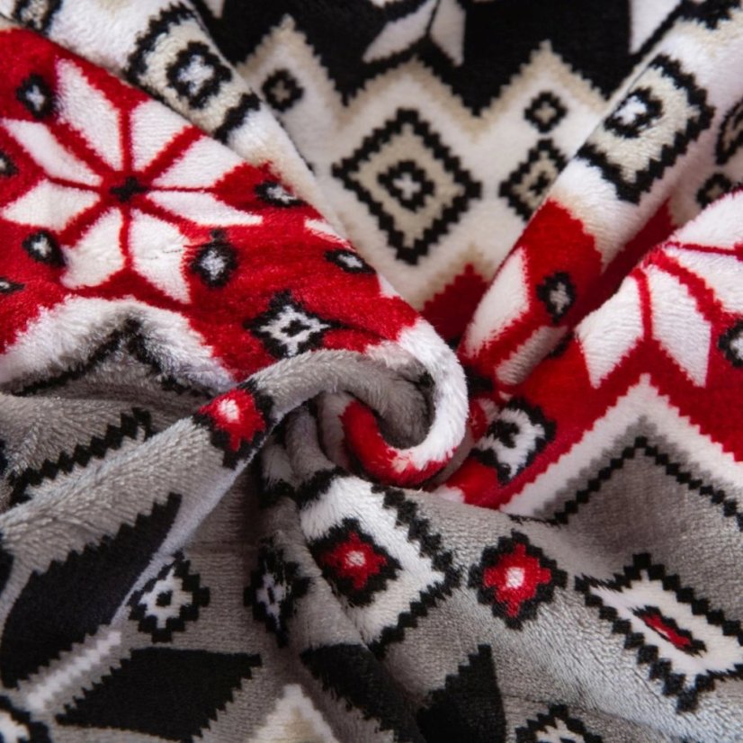 Pătură reversibilă, cu motiv de Crăciun