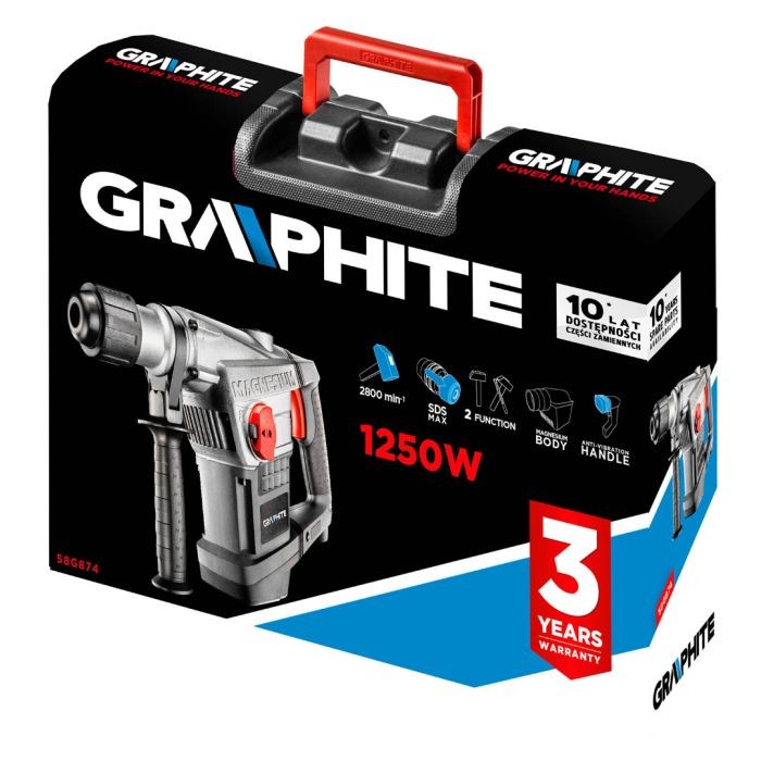 Martello demolitore SDS Max 1250W, 58G874 GRAFITE