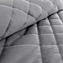 Elegantná velvetová prikrývka na posteľ s geometrickým prešívaním - sivá