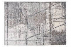 Beige-grauer Designteppich mit abstraktem Muster 