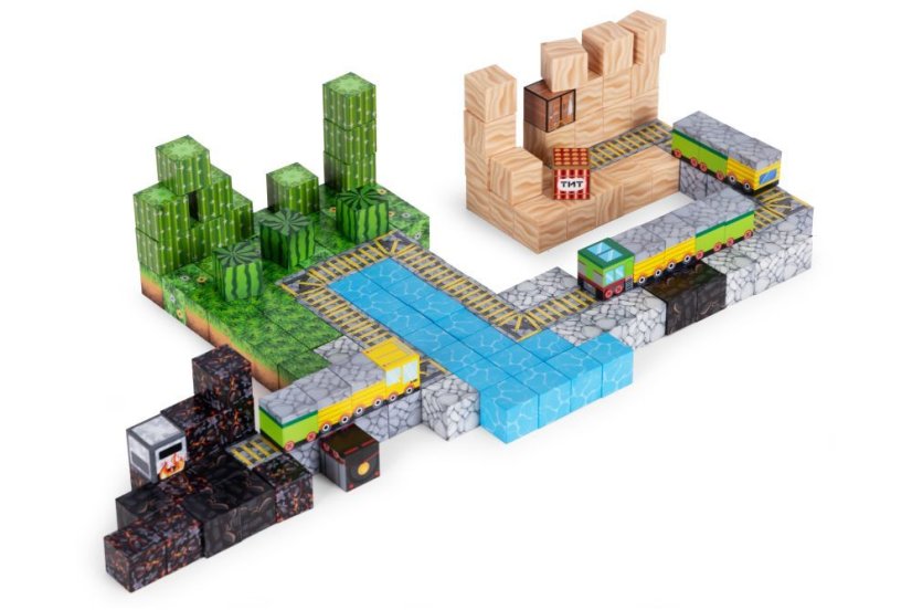 Magnetická stavebnice, kostky pro děti - sada 169 dílků