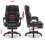 Ergonomická kancelárska stolička HC-1031 z ekokože s podnožkou - čierna