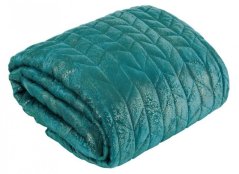 Cuvertură de pat matlasată turcoaz originală cu model auriu