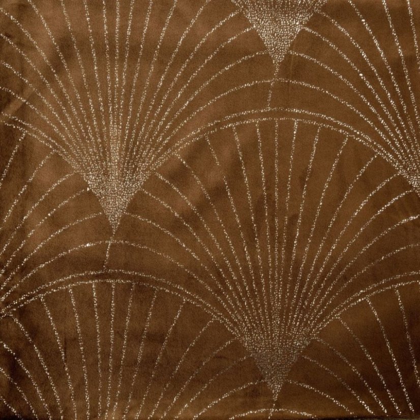 Mitteltischdecke aus Samt mit glänzendem braunem Druck