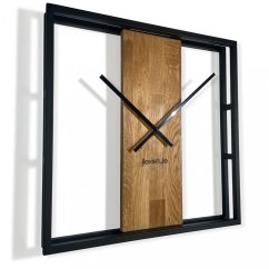 Design-Wanduhr im Holz- und Metalldesign, 50 cm