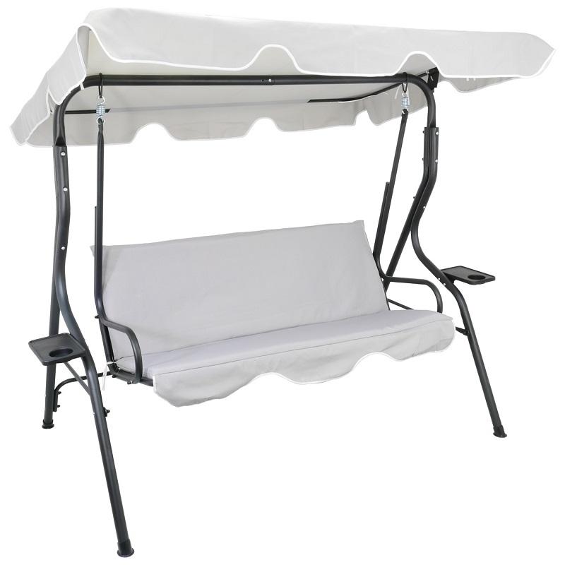 Záhradná hojdačka 170 x 110 x 153 cm – svetlo sivá