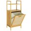 Raft din bambus cu coș basculant pentru rufe de 36 l - 95 x 40 x 30 cm