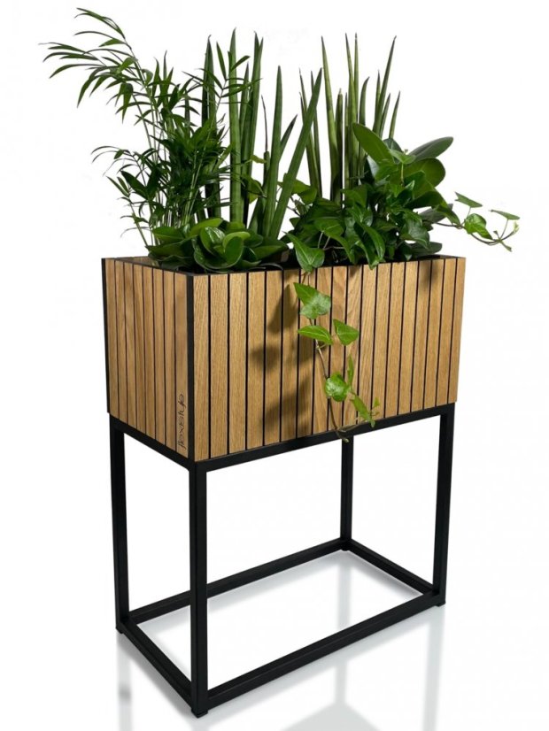 Ghiveci de flori din furnir natural de stejar LOFT FIORINO 42X22X50 cm