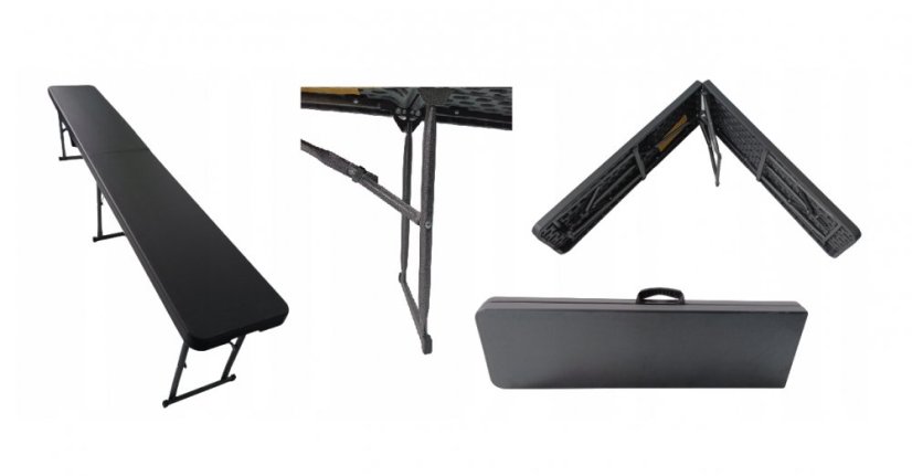Panca pieghevole per catering 180 cm - nero
