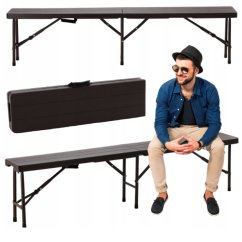 Skladacia cateringová lavica 180 cm - hnedá